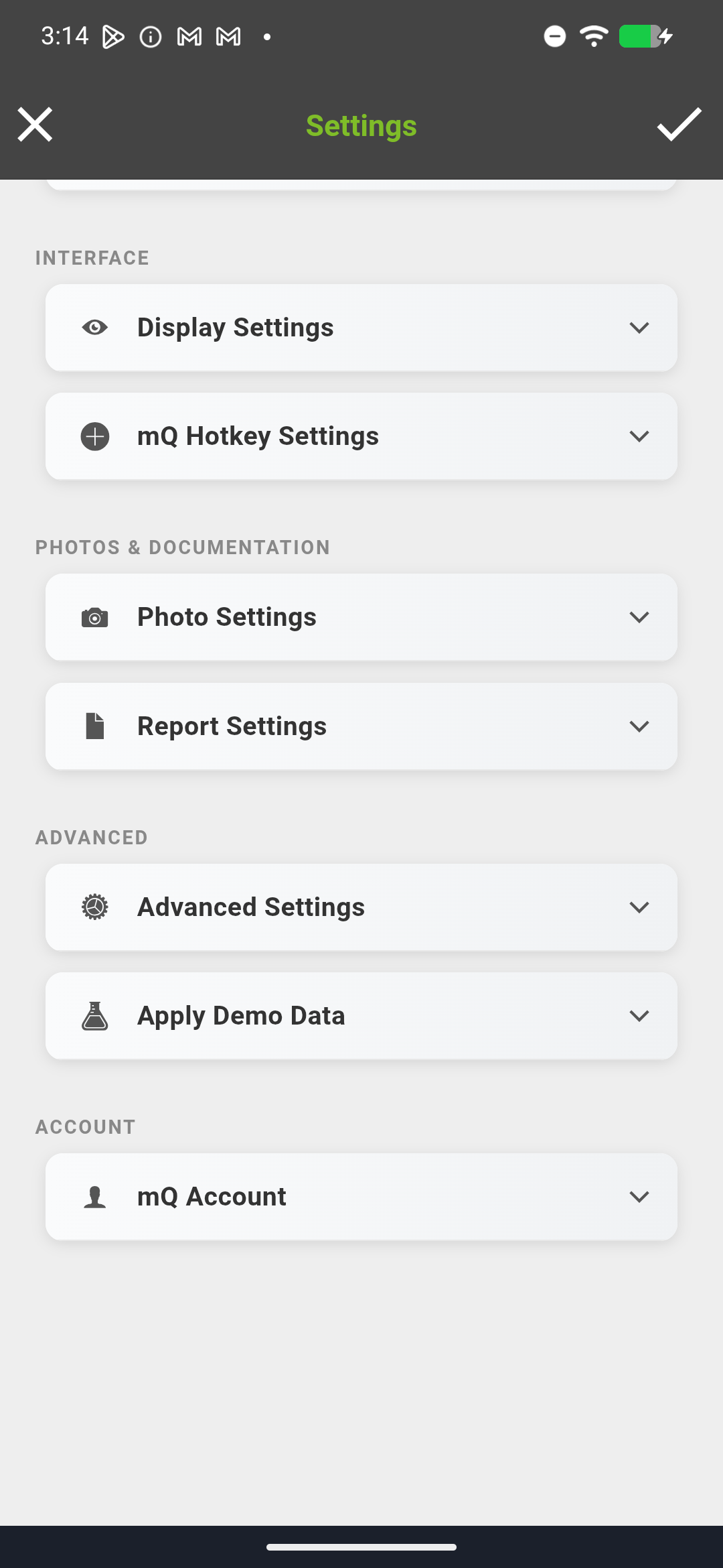 Settings screen scrolled to the Notifications section