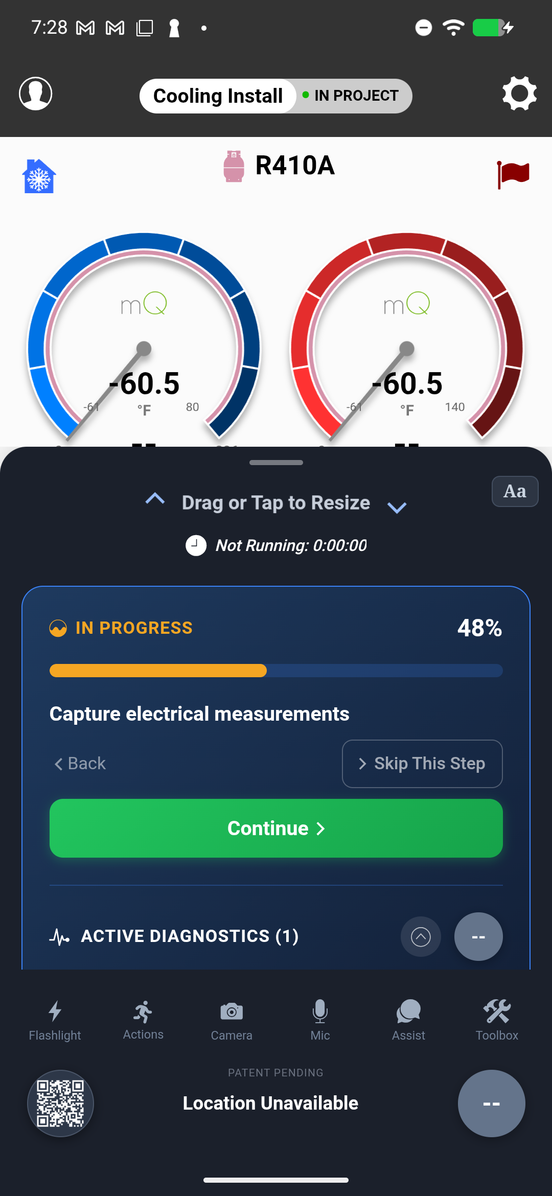 Workflow step for capturing electrical measurements