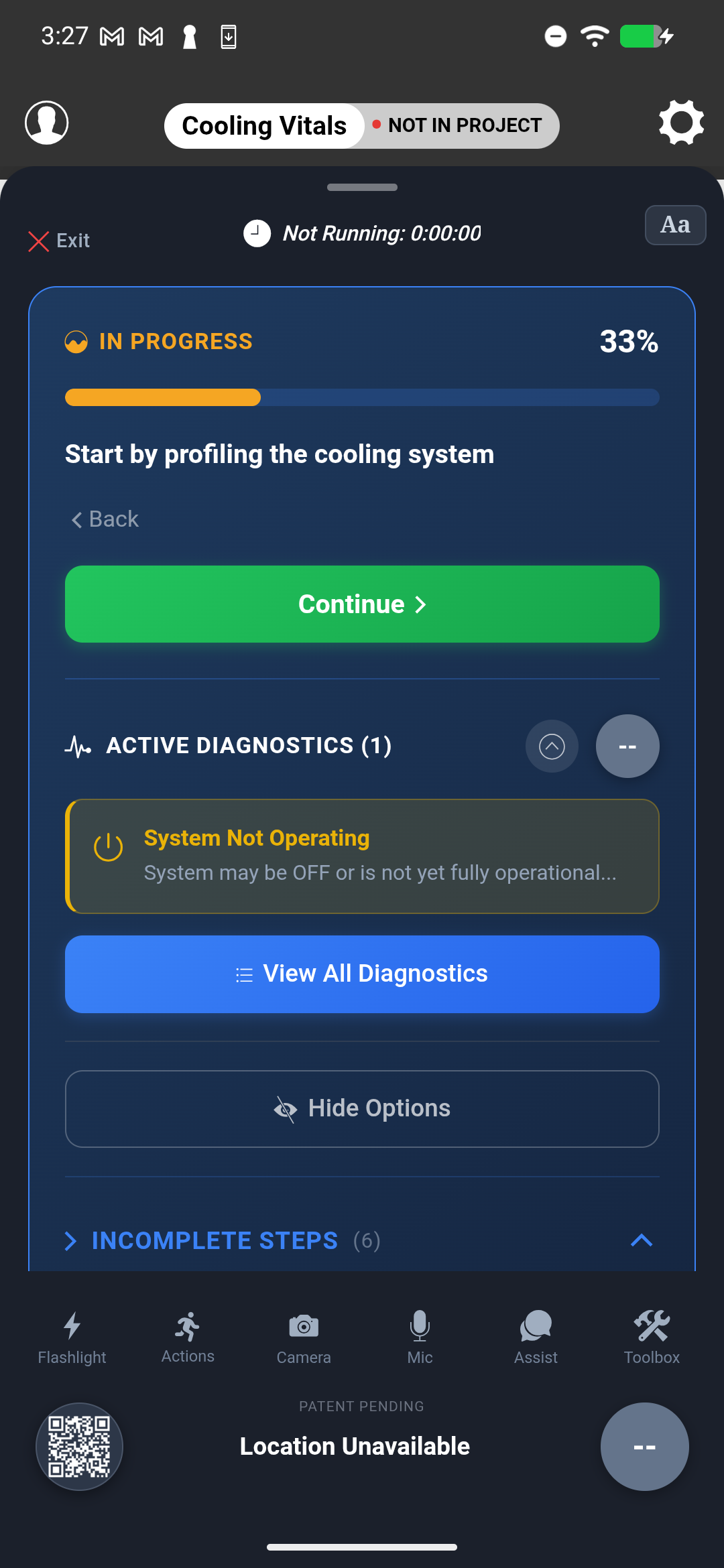 measureQuick Toolbox showing Sensorcon Protector in the available devices list