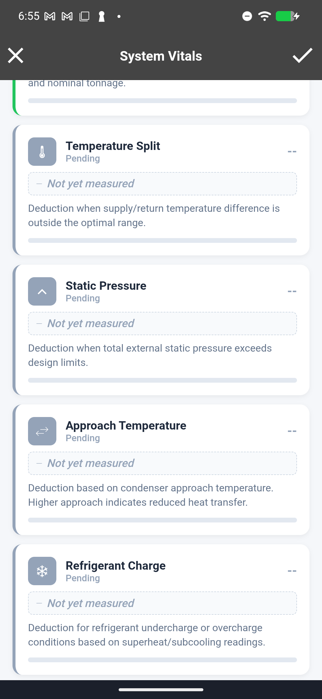 Vital Score breakdown page showing score factors and loss categories