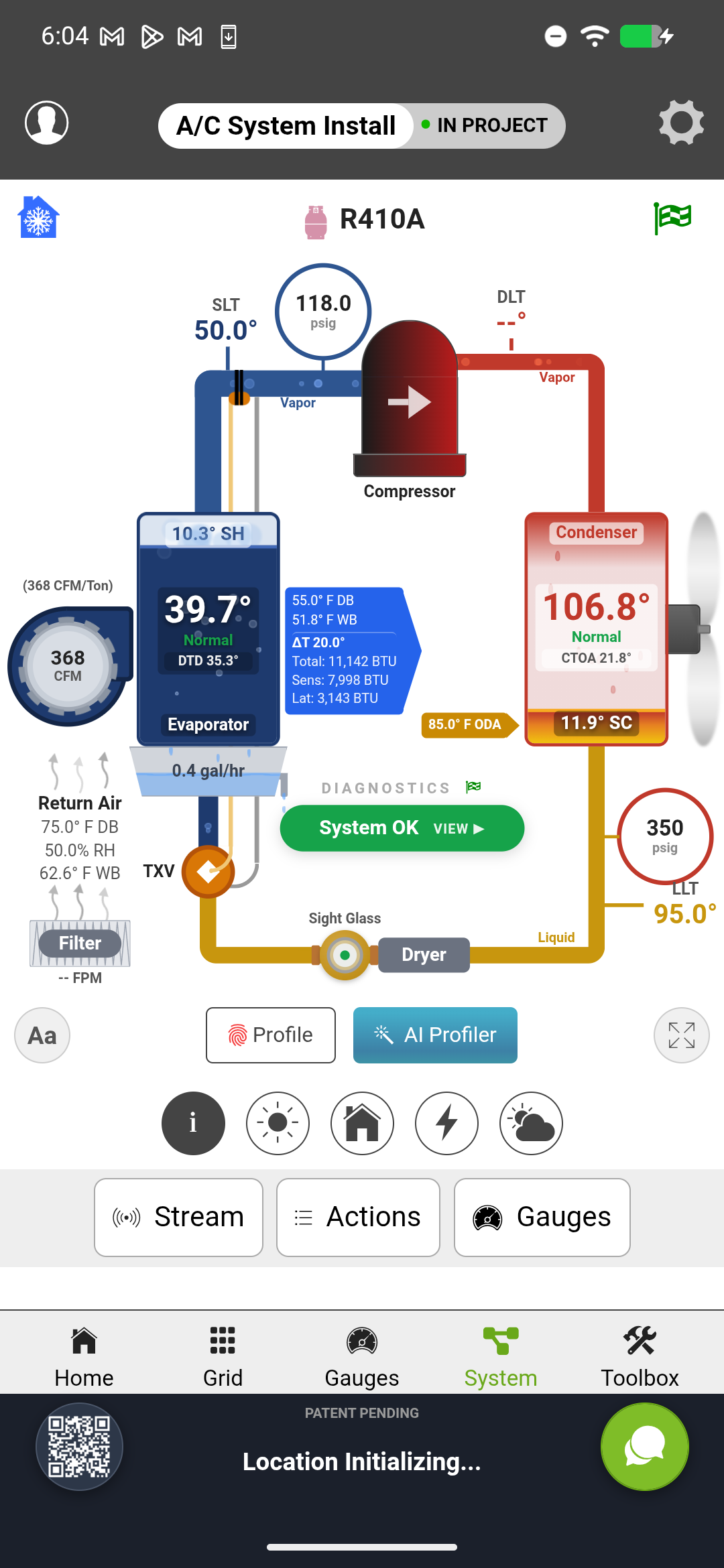 System View with TXV metering device showing sensing bulb and equalizer line